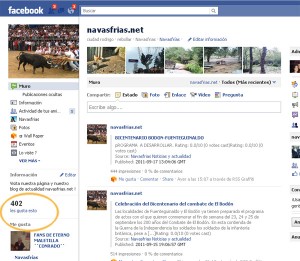 Navasfrias - Navasfrías .net en menos de un año consigue casi 1000 visitantes mensuales y 400 seguidores de Facebook