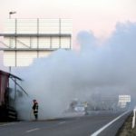 Ciudad Rodrigo, accidental truck up to rodrigo city and forced to cut traffic on the A62