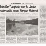 The proposal to convert the national park Rebollar not going well