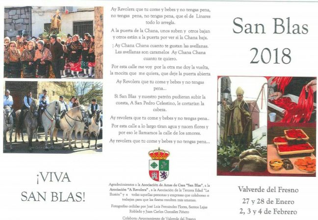 Cabecera San blas 2018, Fiestas de San Blas en Valverde del Fresno