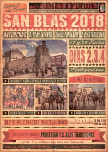 Cartel San blas 2018, Fiestas de San Blas en Valverde del Fresno